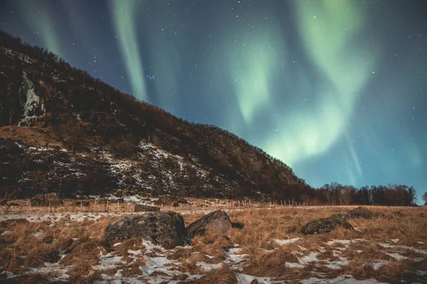 Auroras Boreales Increíble Naturaleza Vista Panorámica — Foto de Stock