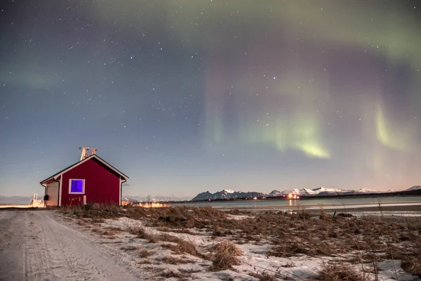 Luci Del Nord Sorprendente Natura Vista Panoramica — Foto Stock