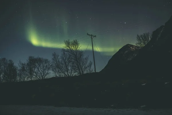 Kuzey Işıkları Inanılmaz Doğa Manzarası — Stok fotoğraf