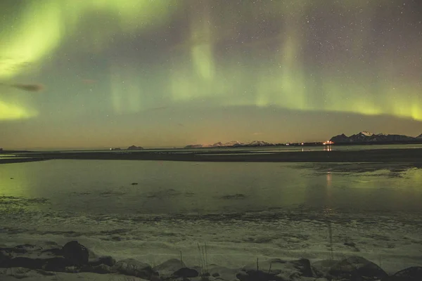 Auroras Boreales Increíble Naturaleza Vista Panorámica —  Fotos de Stock