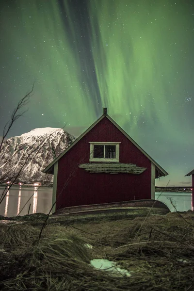 Auroras Boreales Increíble Naturaleza Vista Panorámica —  Fotos de Stock