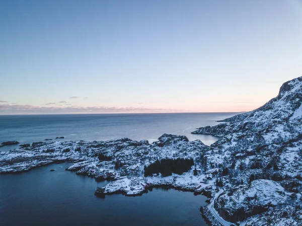 Paisagem Inverno Com Neve Céu — Fotografia de Stock