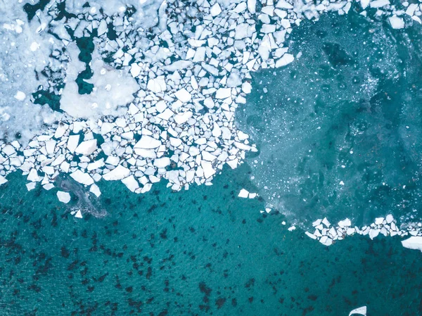 Mudança Climática Geleira Derrete Círculo Ártico Vista Aérea Drone Gelo — Fotografia de Stock