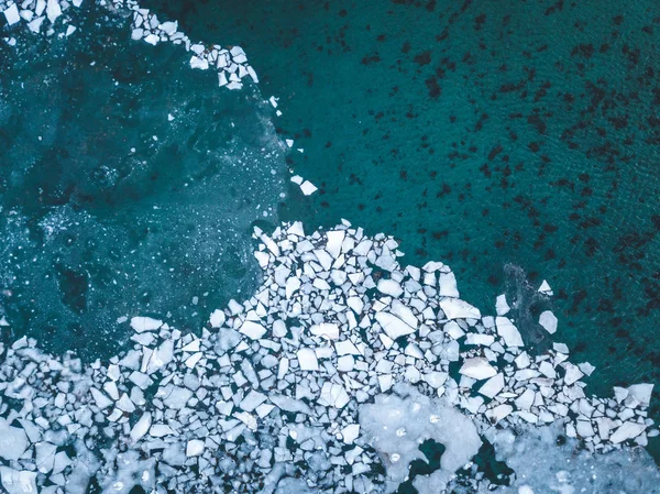Mudança Climática Geleira Derrete Círculo Ártico Vista Aérea Drone Gelo — Fotografia de Stock