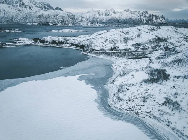 Fotografia Aérea Paisagem Das Ilhas Lofoten — Fotografia de Stock