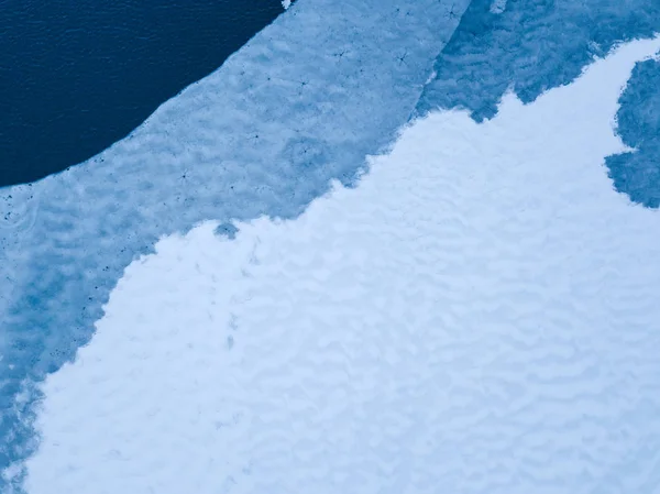Climate Change Glacier Melts Arctic Circle Aerial Drone View Sea — Stock Photo, Image