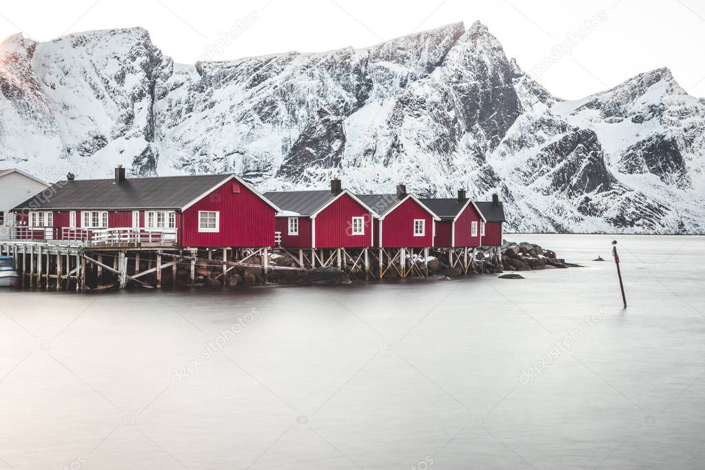 Beautiful image of Rorbu, typical house of the fishermans in the Lofoten Islands