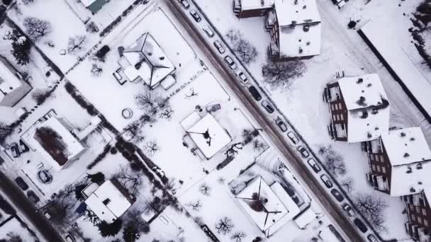 Oslo Cidade Inverno Coberturas Nevadas Dos Edifícios — Vídeo de Stock