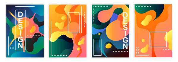 Uppsättning Färgade Abstrakt Affischer Mall Vektorillustration Design — Stock vektor