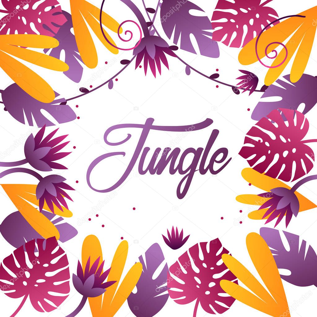 decorative tropical background. jungle. frame. vector illustration