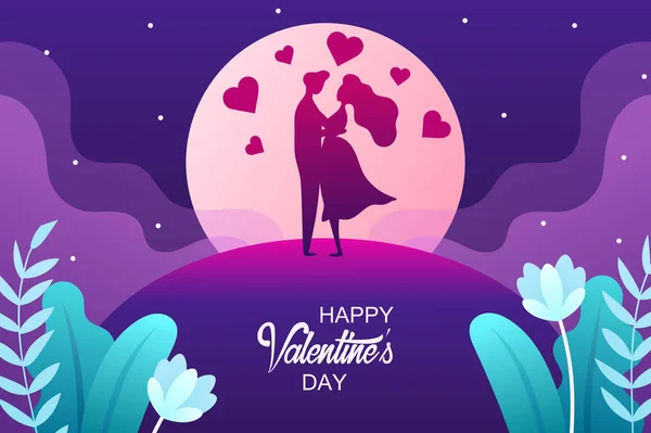 Paar. Liefhebbers. Aftelkalender voor Valentijnsdag. vector cartoon illustratie — Stockvector