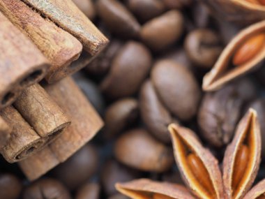 yıldız anason ve kahve ve tarçın kapat
