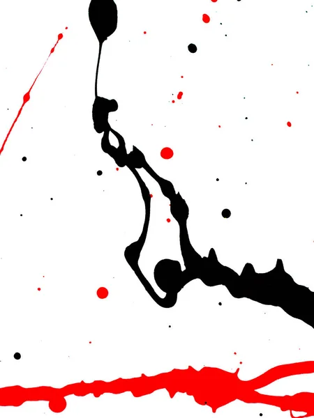 Piros és fekete festék csöpög a fehér háttér — Stock Fotó