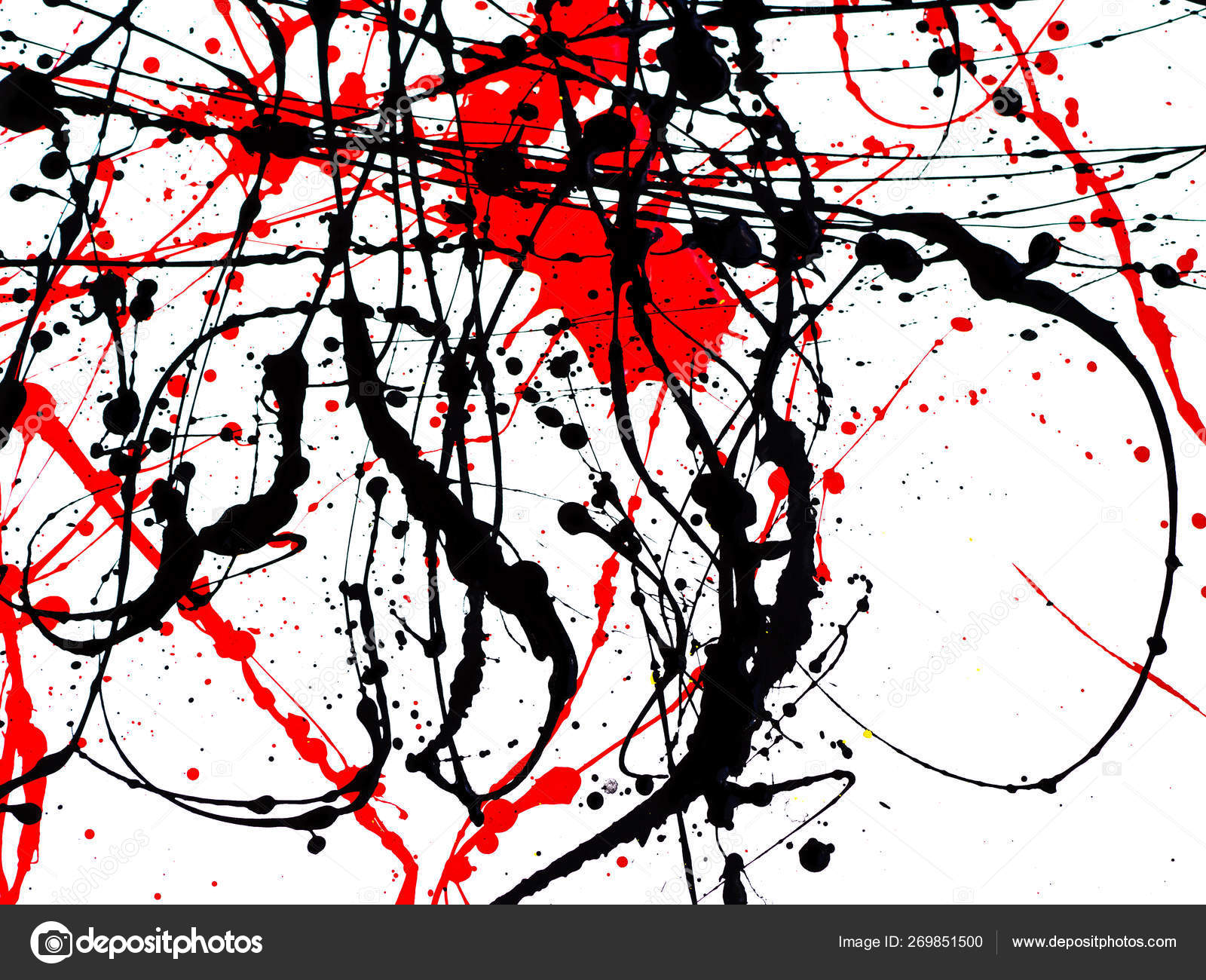 Red and black Paint Drips and splash on White background Stock Photo by