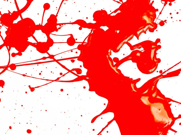 Red Paint Drips and splash on White background — Stock Photo, Image