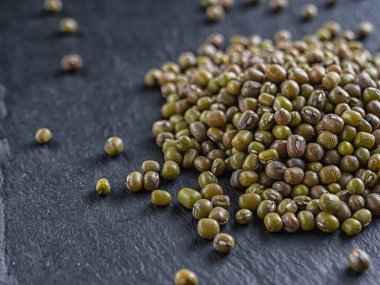 Şistin yüzeyinde fasulye taneleri var..