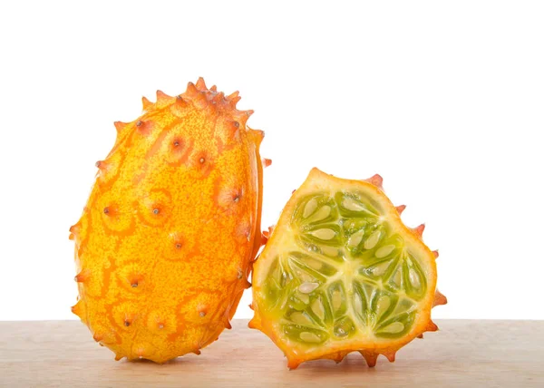 Fruto Kiwano También Conocido Como Cucumis Metuliferus Melón Con Cuernos — Foto de Stock