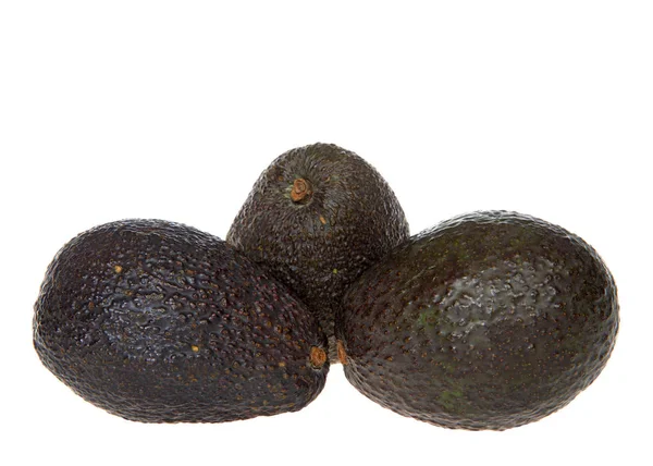 Whole Avocados Isolated White Background Avocados Grown Commercially Parts Florida — Stock Photo, Image