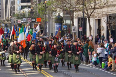 San Francisco, Ca - 16 Mart 2019: İrlanda kültürünü kutlayan İrlanda 'nın en büyük etkinliği olan 168..