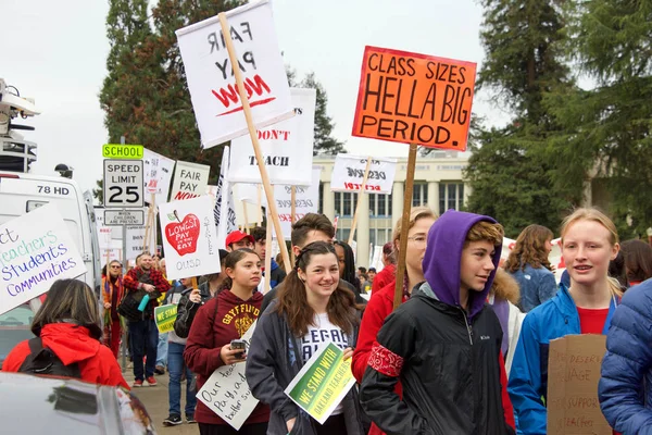 Oakland Ledna 2019 Učitelé Oaklandu Mají Jeden Den Nemocný Protest — Stock fotografie