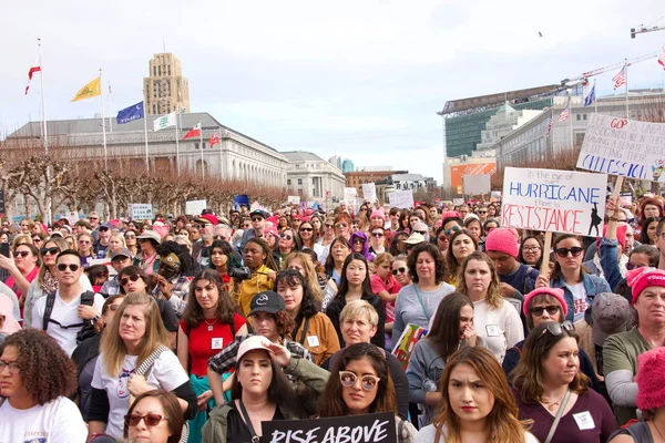 San Francisco Janeiro 2019 Participantes Não Identificados Comício Março Feminino — Fotografia de Stock