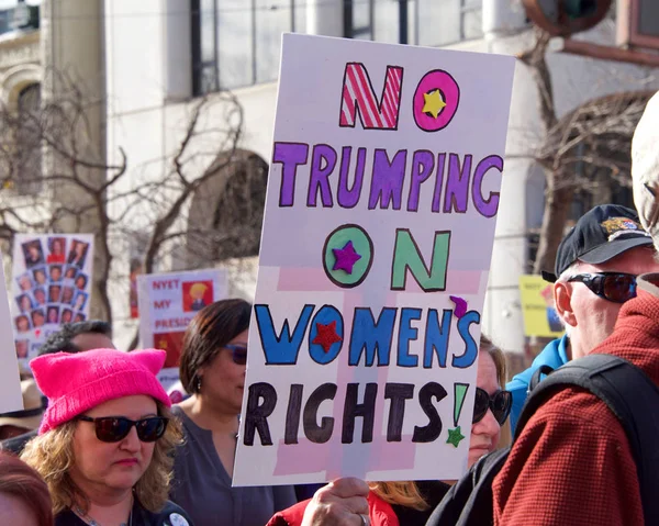 San Francisco January 2019 Unidentified Participants Women March Тема Этого — стоковое фото