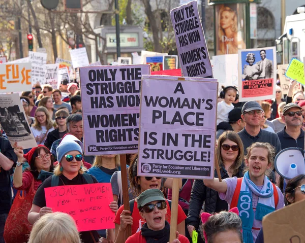 San Francisco Enero 2019 Participantes Identificadas Marcha Las Mujeres Tema — Foto de Stock