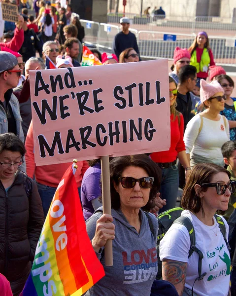 São Francisco Janeiro 2019 Participantes Não Identificados Marcha Feminina Tema — Fotografia de Stock