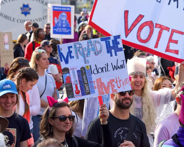 San Francisco Stycznia 2019 Niezidentyfikowani Uczestnicy Marszu Kobiet Tegorocznym Tematem — Zdjęcie stockowe