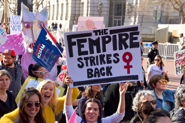 San Francisco January 2019 Unidentified Participants Women March Year Theme — Stock Photo, Image