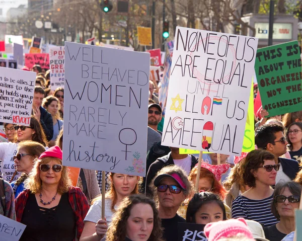 São Francisco Janeiro 2019 Participantes Não Identificados Marcha Feminina Tema — Fotografia de Stock