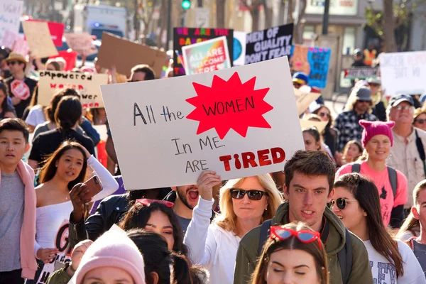 San Francisco Janvier 2019 Participants Non Identifiés Marche Des Femmes — Photo