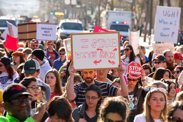 San Francisco Enero 2019 Participantes Identificadas Marcha Las Mujeres Tema — Foto de Stock
