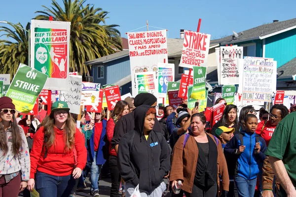 Oakland Février 2019 Des Participants Non Identifiés Rassemblement Des Enseignants — Photo