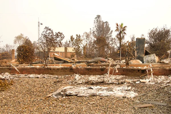 Huis Afgebrand Tot Grond Recente Wilde Brand Storm Redding Californië — Stockfoto