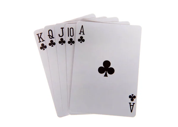 Playing Cards Royal Flush Royal Flush Straight Flush Has High — Stock Photo, Image