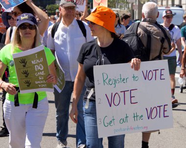 San Francisco, Ca - 30 Haziran 2018: Binlerce protestocu, Trump 'ın 
