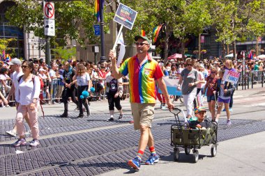 San Francisco, Ca - 24 Haziran 2018: Bu yıl 280 'den fazla birliğe ev sahipliği yapan dünyanın en eski ve en büyük Lgbtqia geçit törenlerinden biri olan 48..