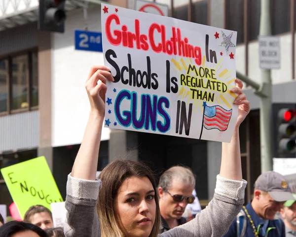 Los Angeles March 2018 Calls End Gun Violence More Silence — Stock Photo, Image