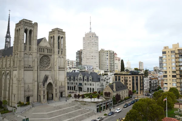 San Francisco March 2013 Grace Cathedral Єпископський Собор Ноб Хілл — стокове фото