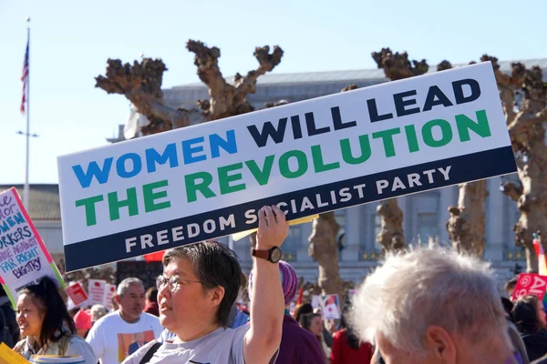 San Francisco Januari 2018 Niet Geïdentificeerde Deelnemers Aan Women March — Stockfoto