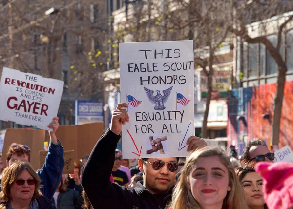 San Francisco Januari 2018 Niet Geïdentificeerde Deelnemers Aan Women March — Stockfoto