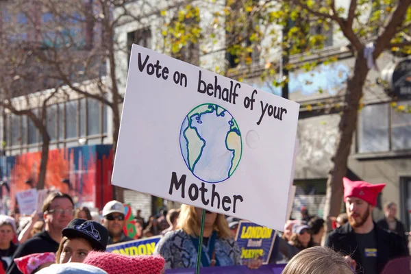 San Francisco Enero 2018 Participantes Identificadas Marcha Las Mujeres Diseñado —  Fotos de Stock