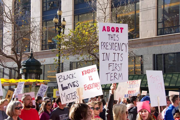 San Francisco Januari 2018 Niet Geïdentificeerde Deelnemers Aan Women March — Stockfoto