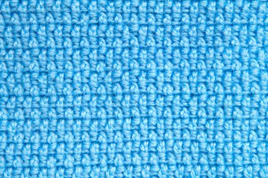 Bebek battaniyesi, örgü desenine yakın arka düğümlü çift düğümlü çift düğüm, çift düğüm, toz mavi iplik rengi