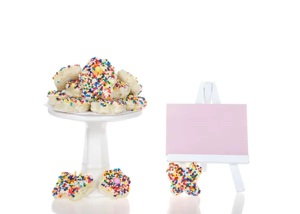 New Twist Fairy Bread Cut Flower Butterfly Shapes Served Petite — Stock Photo, Image
