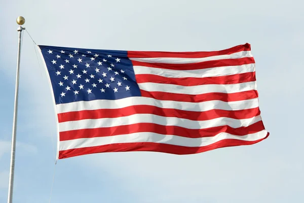 American Flag Waving Blowing Wind — Stockfoto