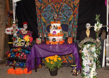 Fruitvale, Ca - 29 Ekim 2017: Geleneksel Dia de los Muertos, yani Ölüler Günü festivalinin 29..