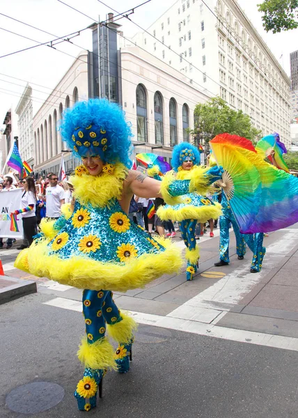 São Francisco Junho 2017 Participantes Não Identificados Celebram Parada Orgulho — Fotografia de Stock