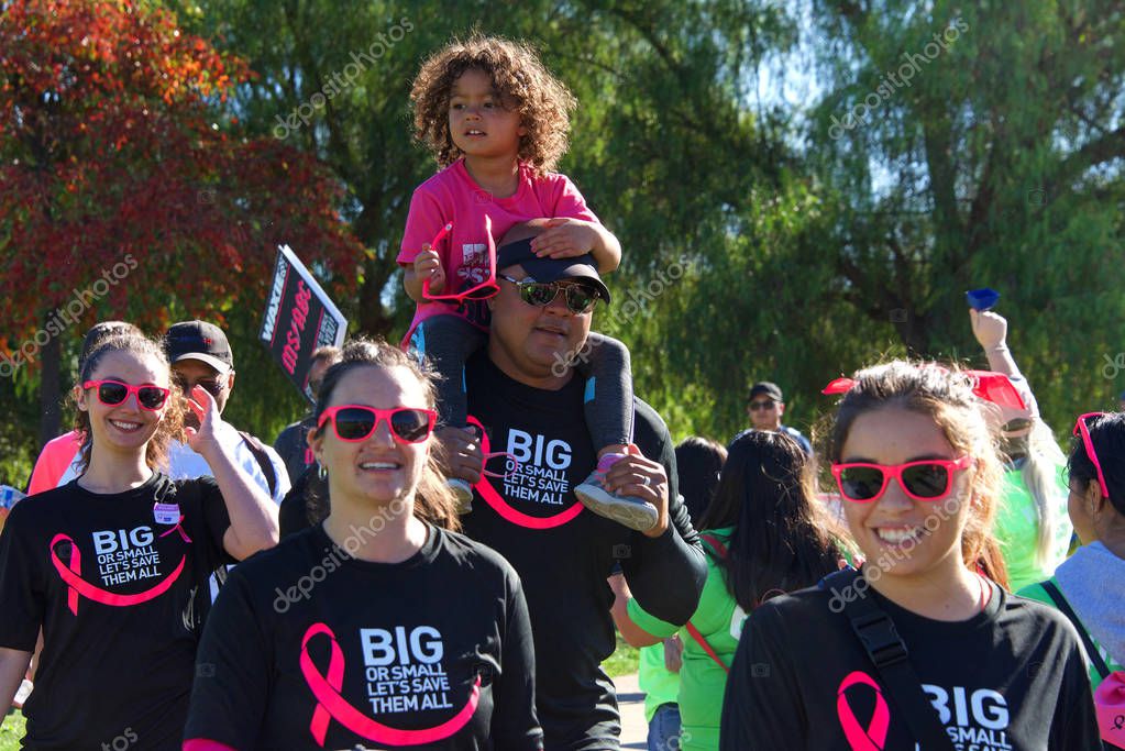 Walnut Creek, CA - Oct 06, 2019: Unidentified participants at the Avon 5K Breast Cancer Walk for a Cure event. Avon has been at the forefront of the fight against breast cancer since 1992.